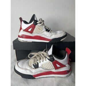 Nike Boys Air Jordan 4 BQ7669-161 White Basketball Shoes Sneakers Sz1.5Y, No Box